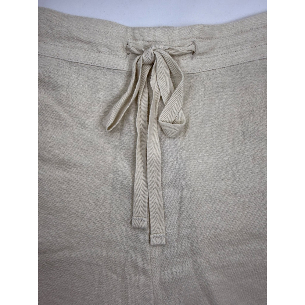 Women's Caslon Linen Blend Shorts Beige/Tan Size XL with Lace Trim - Picture 6 of 10